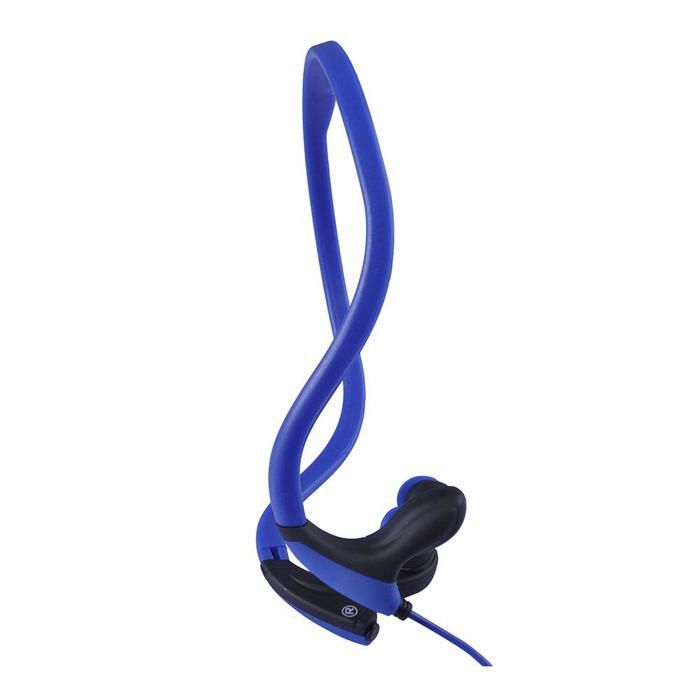 Ecouteurs sport filaire - WE - Arceau tour de cou - Microphone intégré - Résistant à la transpiration - Bleu