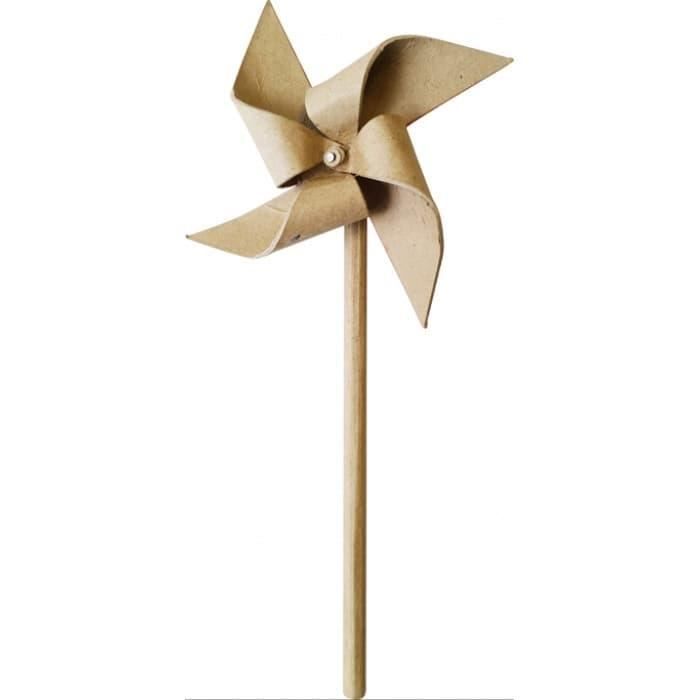 Moulin à vent papier mâché 23 cm - Graine créative Marron