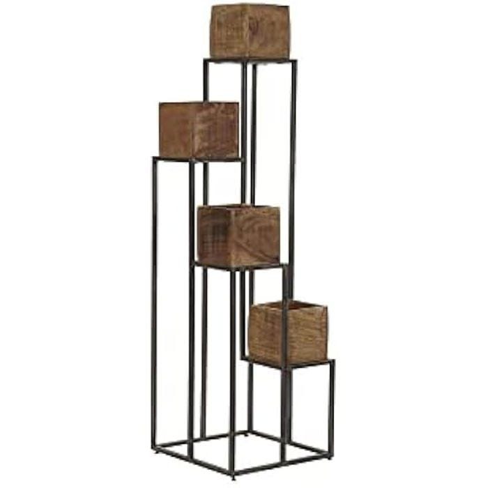 Jardinière - DKD Home Decor - Standard - Multicolore - Métal et bois - 40 x 40 x 140 cm