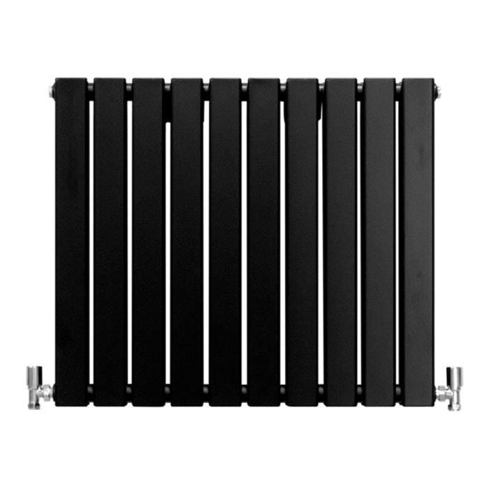 Radiateur Plat Noir Mat 60 cm x 70 cm Salle de Bain Radiateur Mural Chauffage Central Design Scandinave