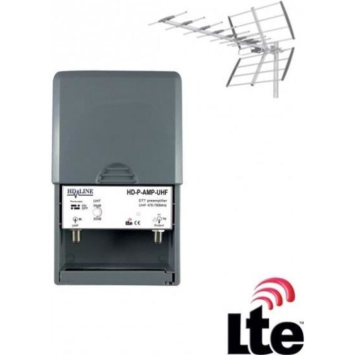 HD-LINE Préamplificateur de mât UHF terrestre TNT Gain 38dB