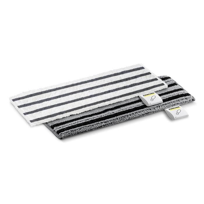 KARCHER - Kit 2 Serpillières microfibres abrasives pour buse sol EasyFix (1 abrasive, 1 très abrasive)