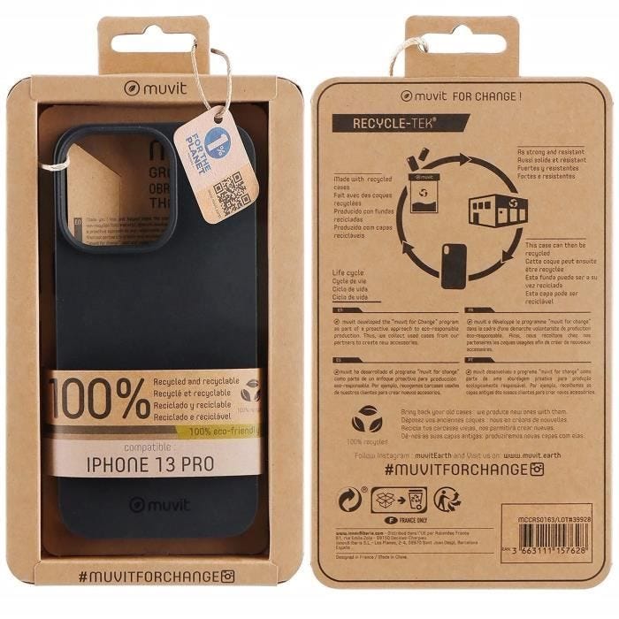 MUVIT FOR CHANGE RECYCLETEK SOUPLE NOIR IPHONE 13 PRO