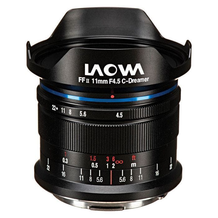 Laowa objectif 11mm f/4.5 ff rl compatible avec l