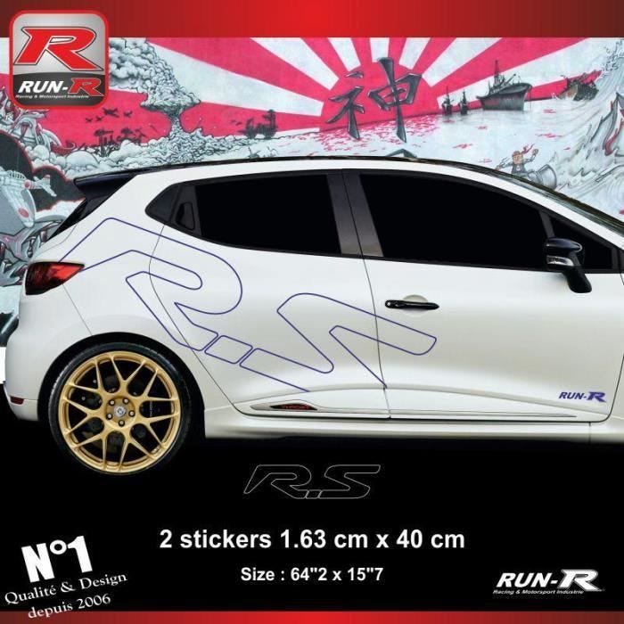 Stickers géants - ADNAuto - Renault Clio - Lot de 2 - Résistants aux UV - Notice de pose incluse