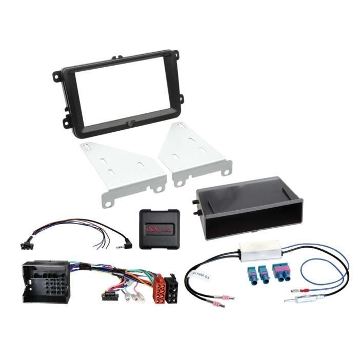 Kit 2 DIN - Seat/Skoda/VW - Autoradio - Noir - Universel - Vide poche