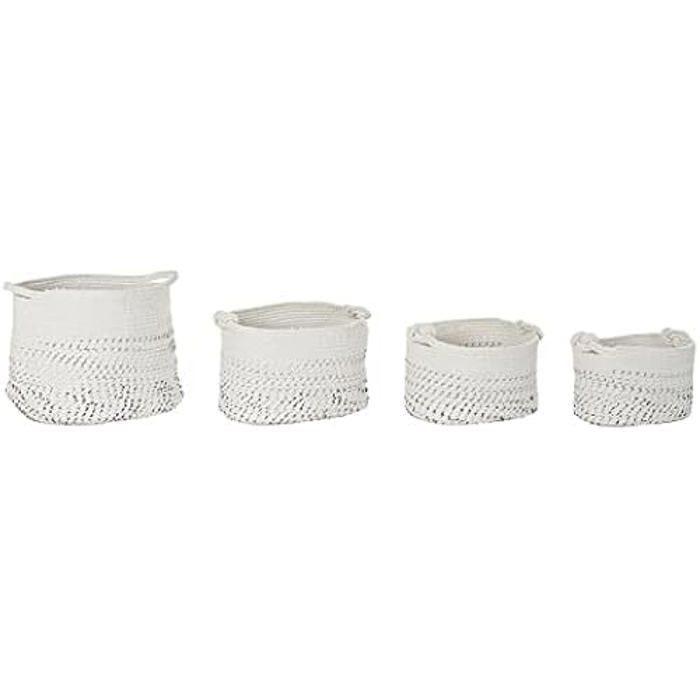 Ensemble de paniers - DKD HOME DECOR - Standard - Coton - Intérieur - Noir et blanc
