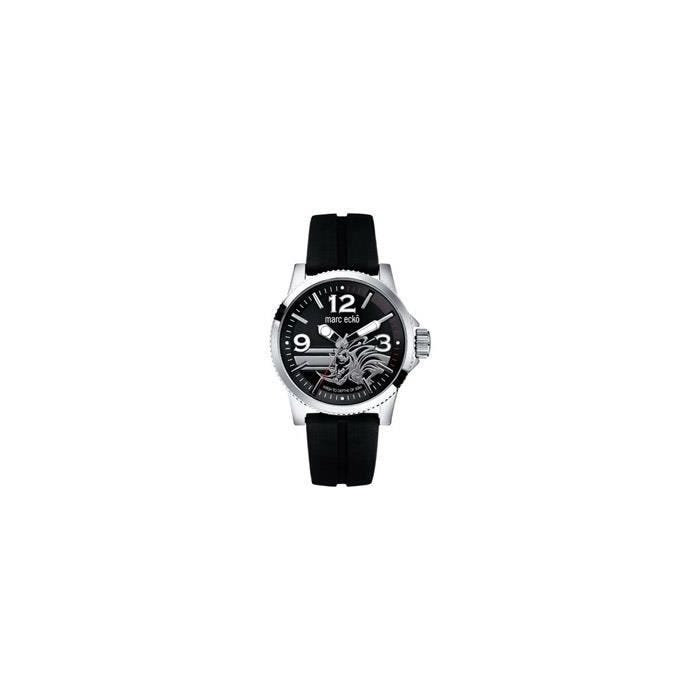 Montre Homme - MARC ECKO - E08503G1 - Quartz - Boîtier métal brillant - Rhino - Bracelet caoutchouc noir