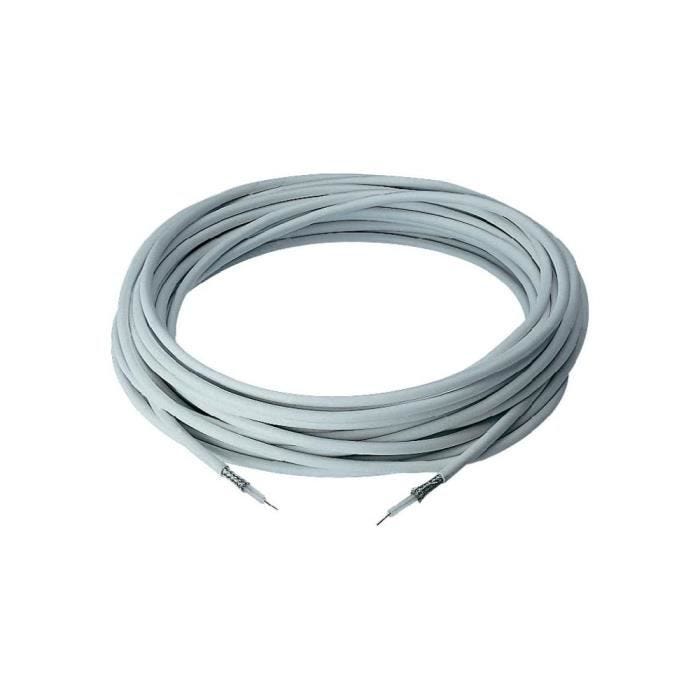 Couronne de 50 m de cable coaxial blanc pour sy…