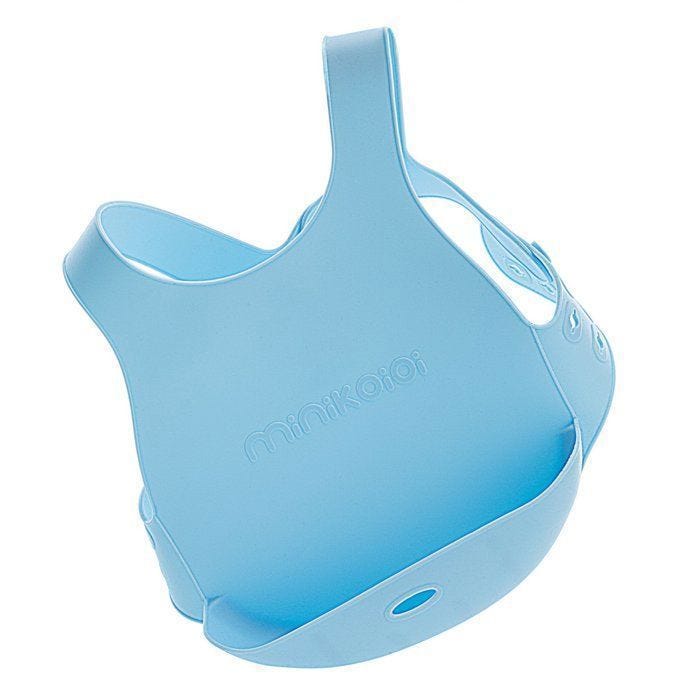 Bavoir récupérateur en silicone - Bleu