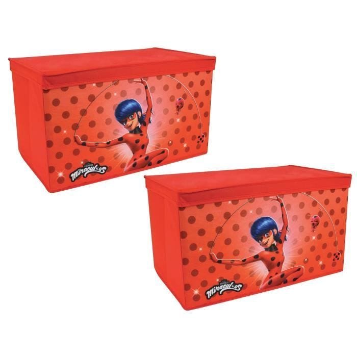 MIRACULOUS - Lot de 2 coffres à jouets pliables