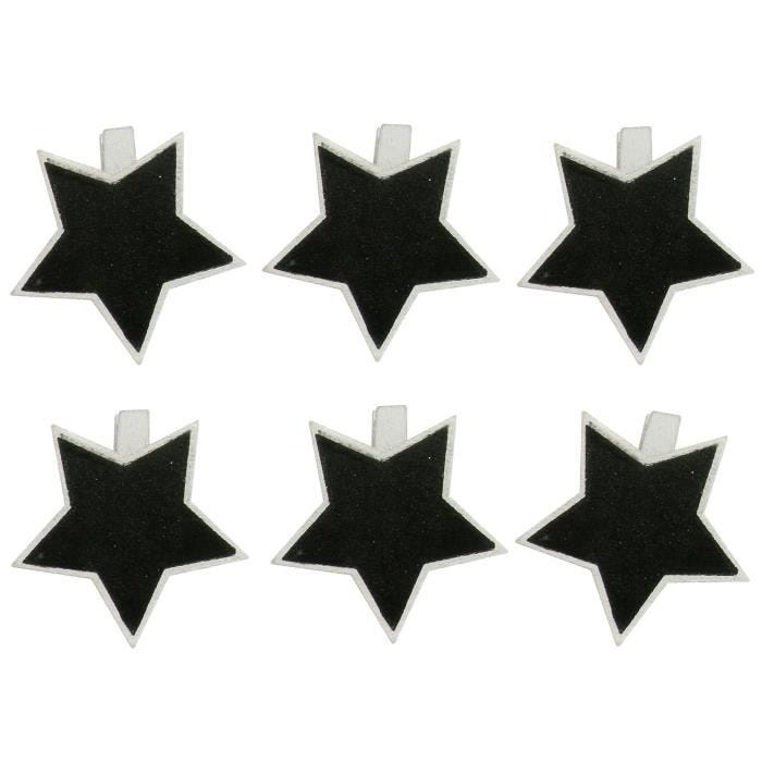 Pinces à linge étoile ardoise argent 5 cm x 6 pcs - MegaCrea DIY {couleur}