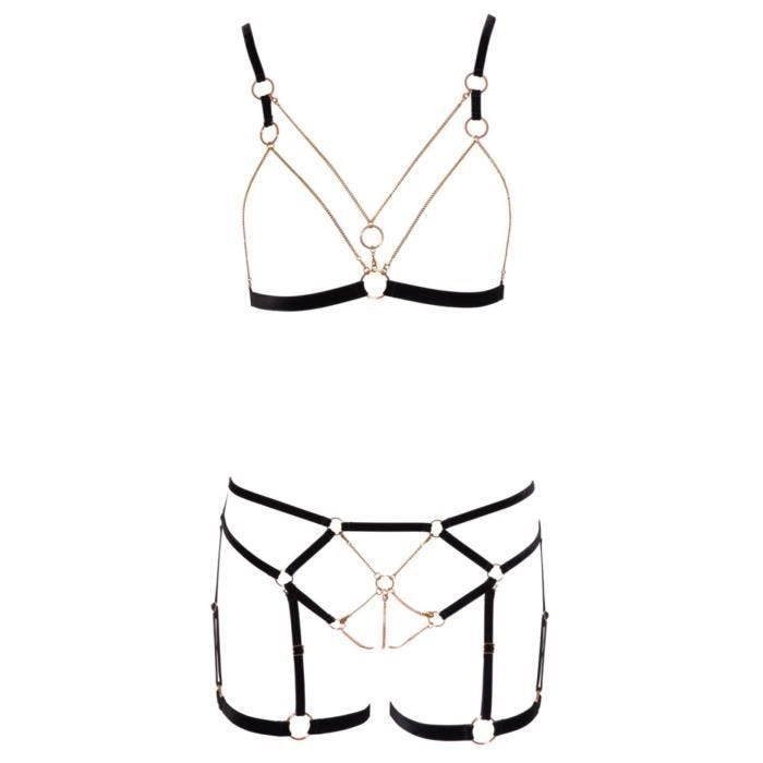 Cottelli Collection - Ensemble de bondage Glamour - Noir XL