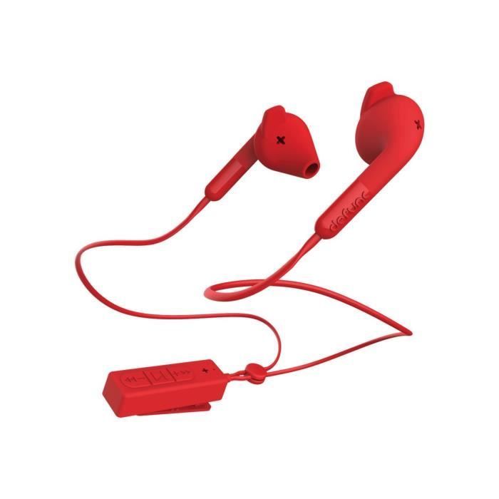 DeFunc BT Hybrid Écouteurs avec micro embout auriculaire sans fil Bluetooth rouge