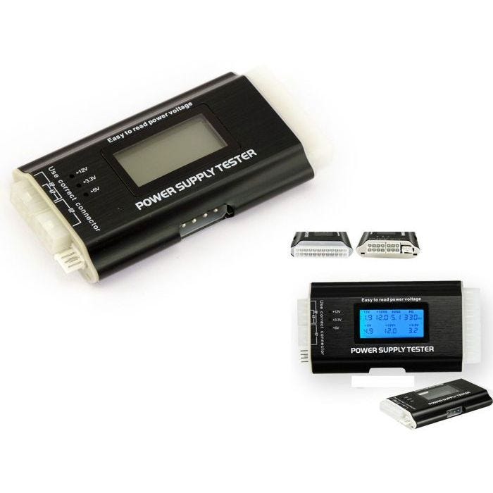 Testeur DIGITAL Pour Alimentation ATX et Câbles -ATX 20/24, P4/6/8, Molex, SATA