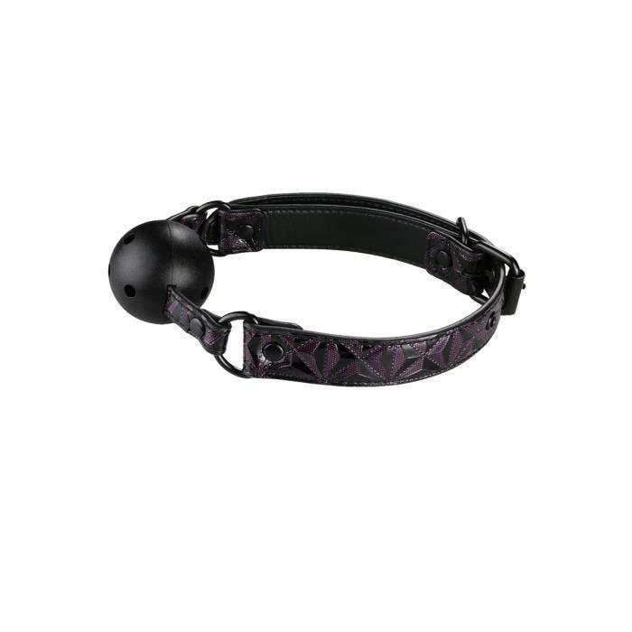 Ball Gag Baillon Boule Simili Cuir Irisé Violet - Couleur:Violet
