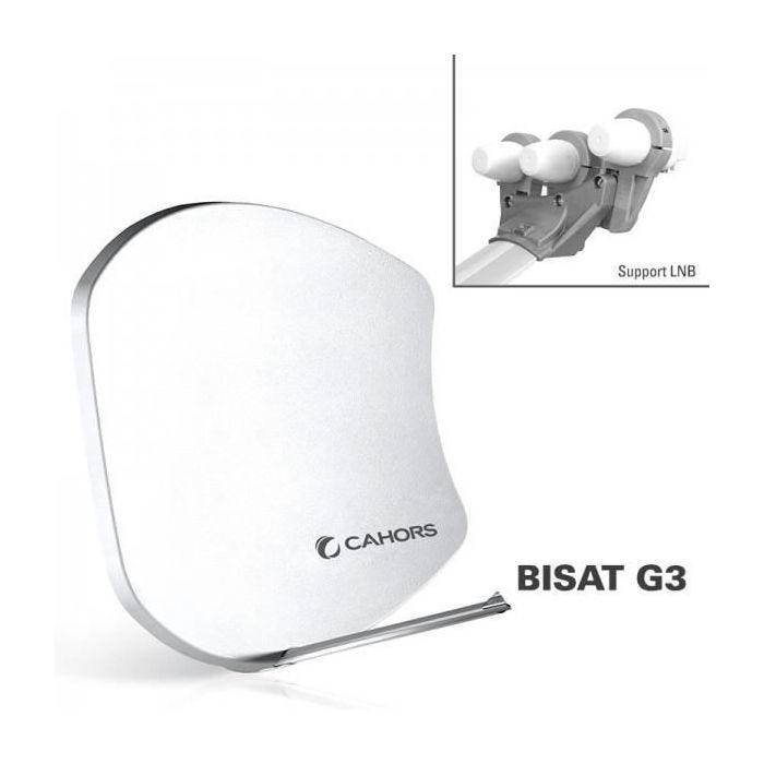 Parabole Multisatellite - CAHORS - G3A - Support 3 LNB - Réception Multi-Satellite - Haute Performance