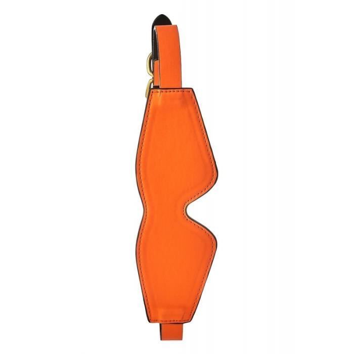 Masque Phosphorescent Simili Cuir Orange Phosphorescent
