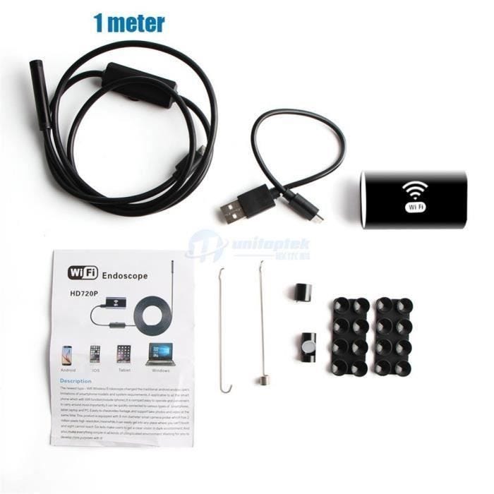 F99 Edoscope Numérique Objectif caméra de 8mm HD WiFi 720P étanche avec Câble 1M #1106