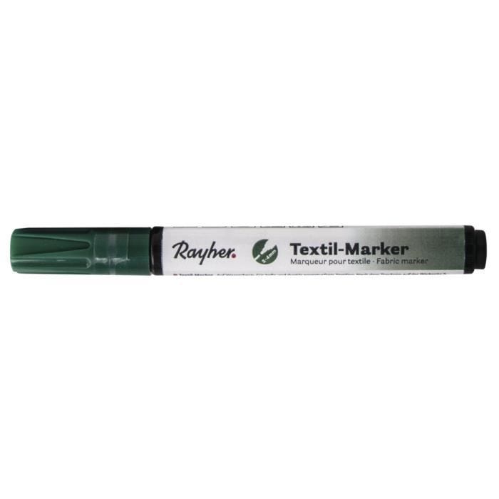 Marqueur couvrant pour textile, vert feuillage, pointe ronde 2-4mm, avec valve