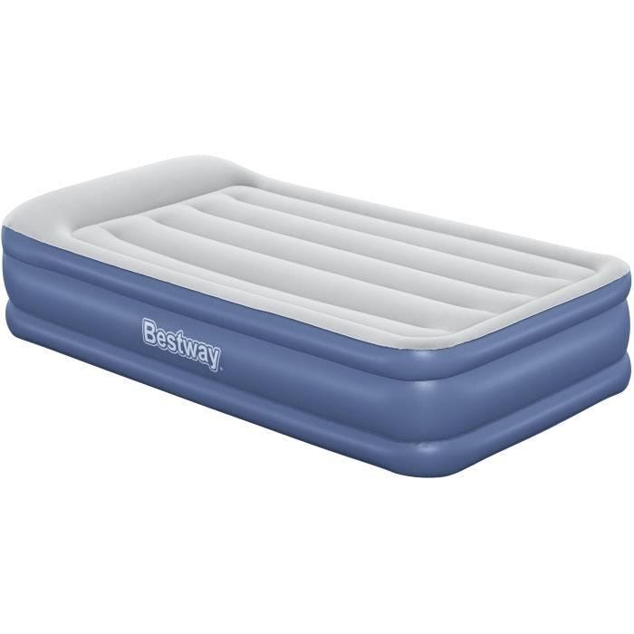 Lit gonflable - BESTWAY - 67628 - 1 place - 191 x 97 x 46 cm, pompe électrique intégrée, cadre de lit