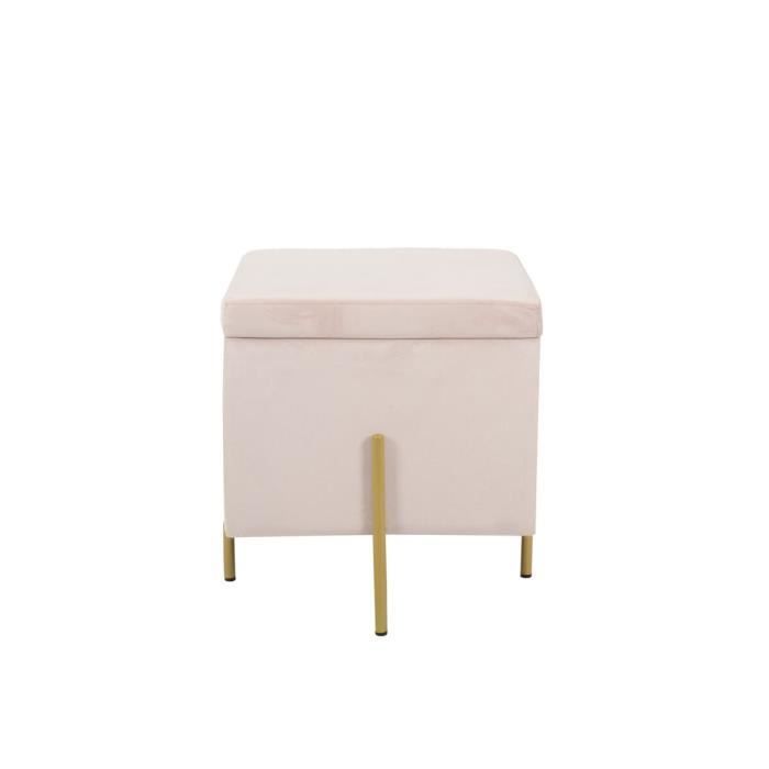 repose-pied rose métal polyester (45 x 45 x 45 cm)