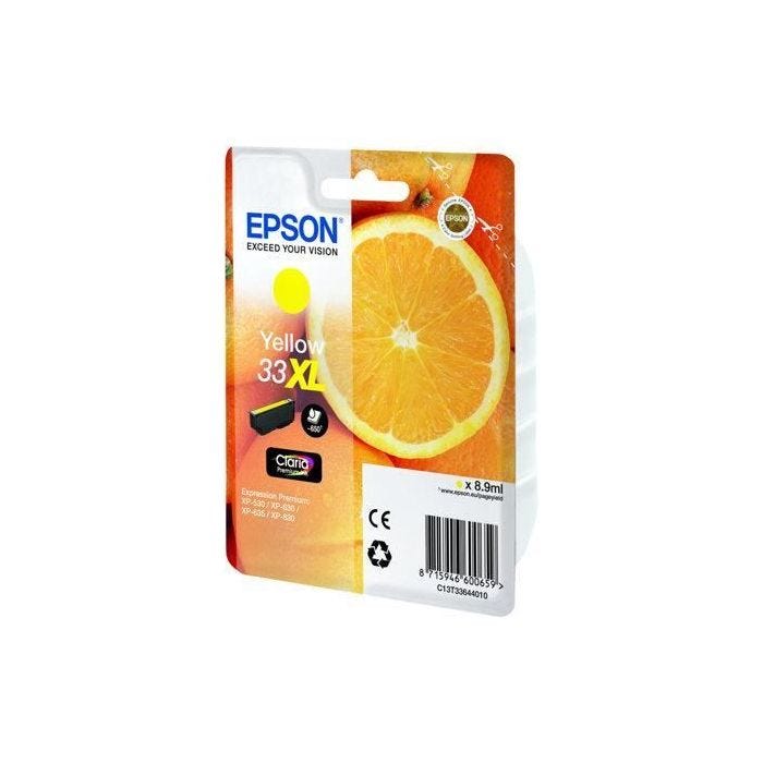 Cartouche Epson 33XL Jaune - Série Orange - Encre Claria Premium
