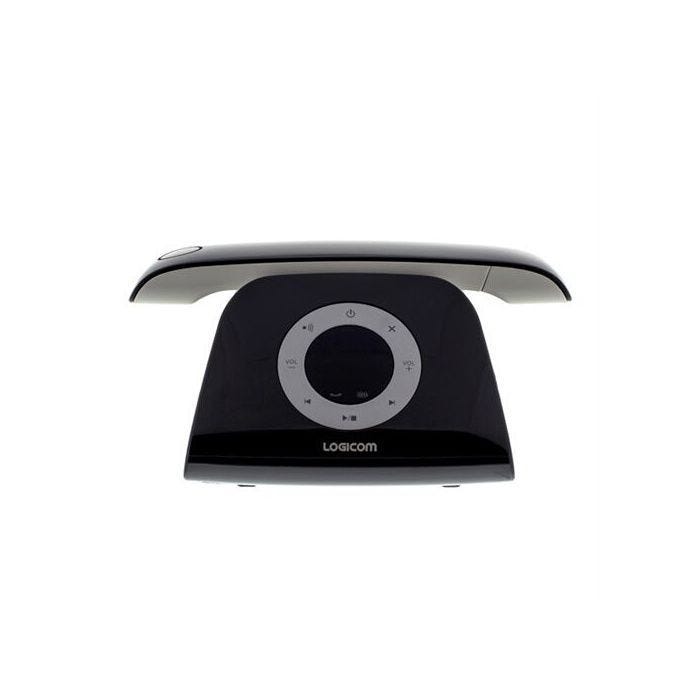 Téléphone sans fil Logicom Telephone fixe design retro repondeur Noir