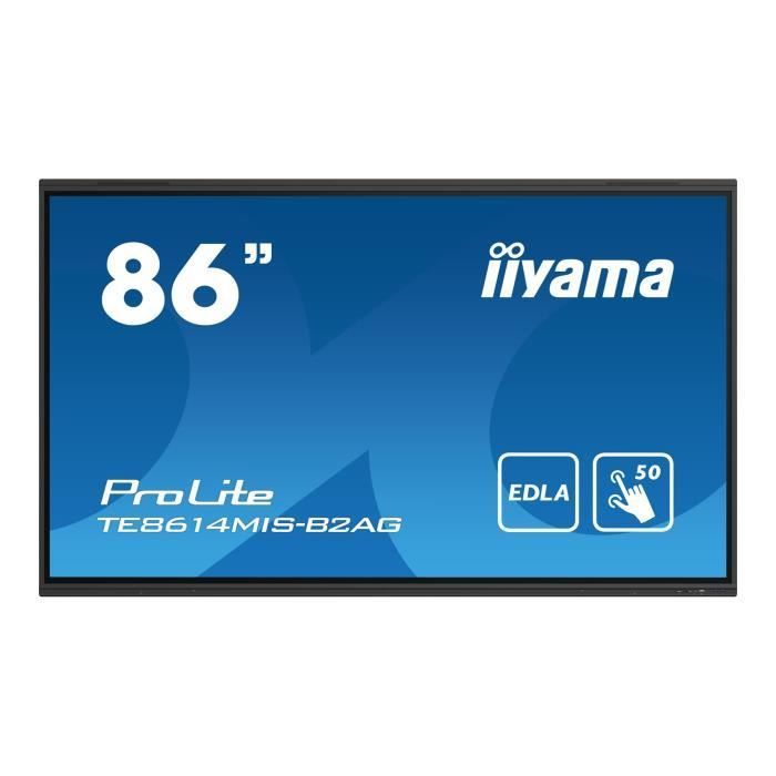 Écran LCD 86" - iiyama - ProLite TE8614MIS-B2AG - 4K - Tactile - Microphones intégrés