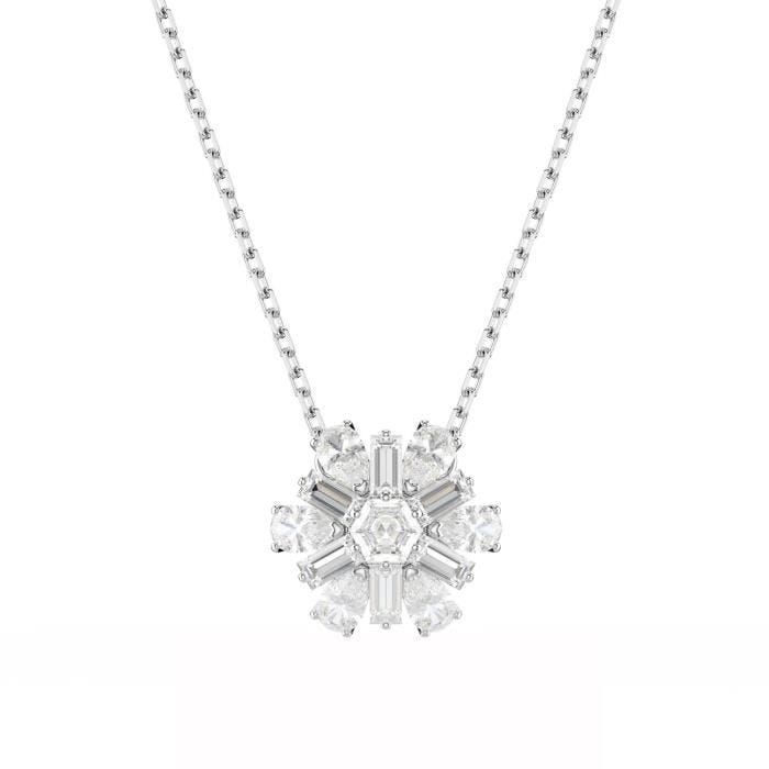 Collier - SWAROVSKI - Idyllia - Fleur blanche - Métal rhodié - 45 cm