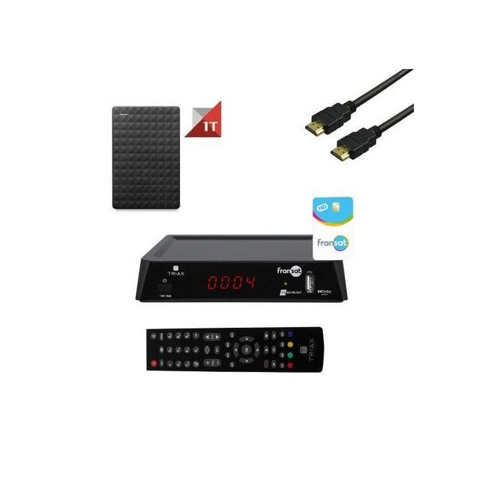 KIT RÉCEPTEUR SATELLITE THR 7620 FRANSAT+ CARTE FRANSAT Valable 4 ans + DISQUE DUR 1TO + HDMI