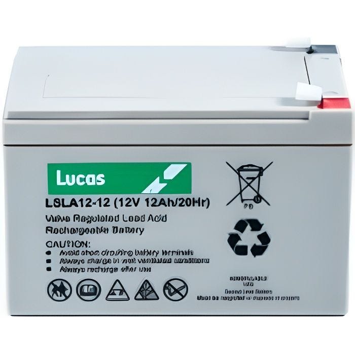 Batterie Plomb étanche Stationnaire Lucas VRLA AGM LSLA12-12 12V 12Ah