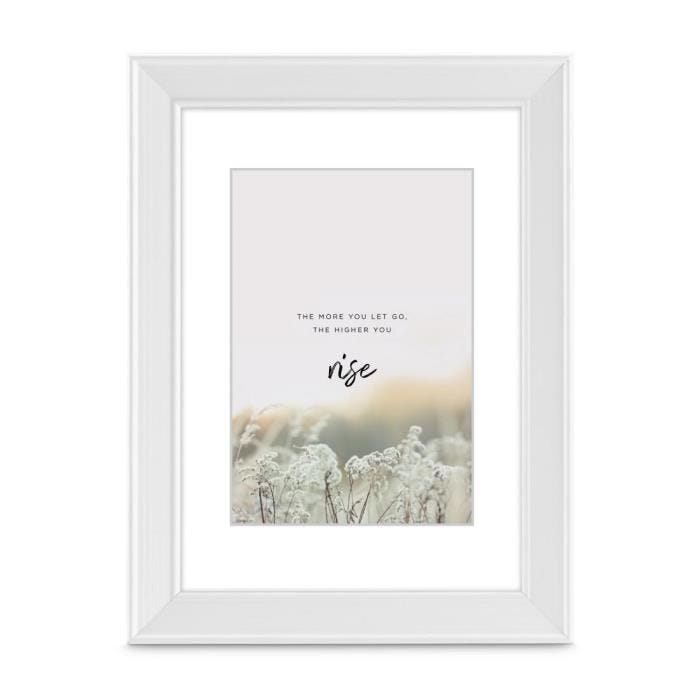 Cadre photo - Rise - 40 x 50 cm - Bois - Blanc - Style classique intemporel
