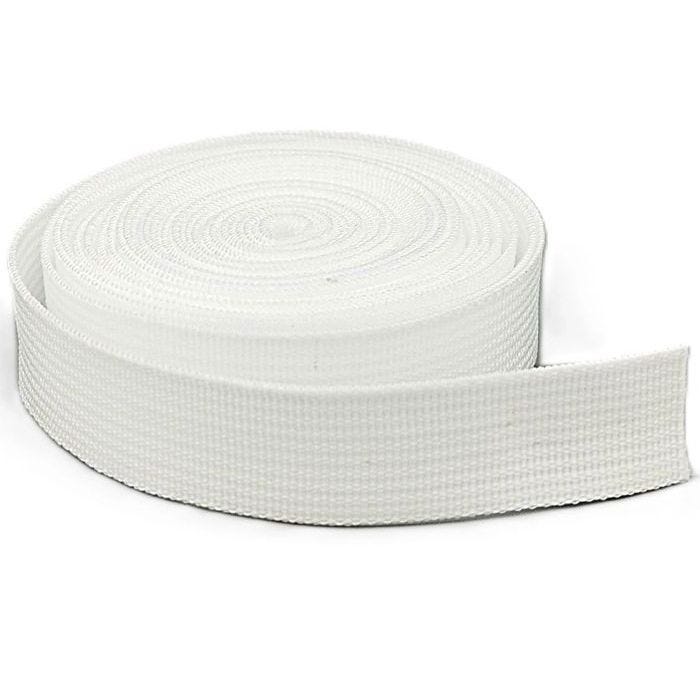 Sangle Polypropylène 25mm Blanc pour Sacs à Dos Main Couture Anse Accessoires Lunch Bag rouleau de 10 mètres