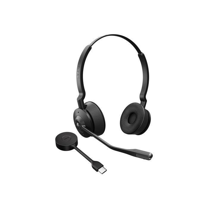 Micro-casque JABRA Engage 55 Stereo - Sans fil - Sur-oreille - Suppresseur de bruit actif - Optimisé pour Teams