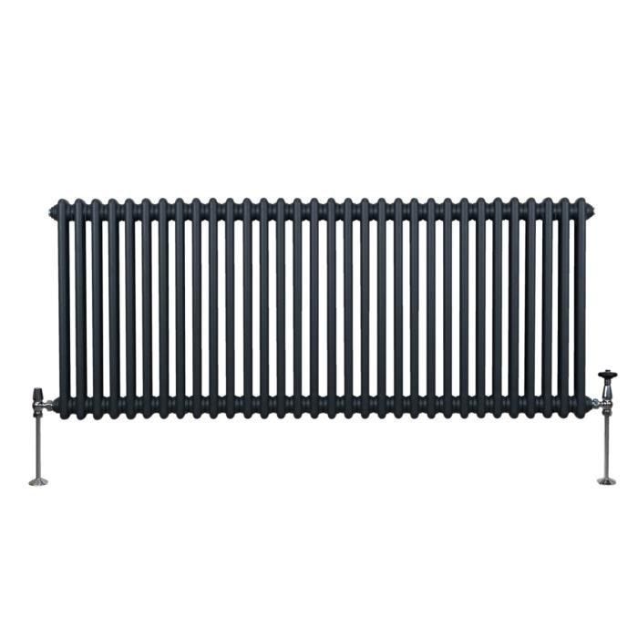 Radiateur Traditionnel à 2 Colonnes Chauffage Horizontal Anthracite 600 x 1462mm
