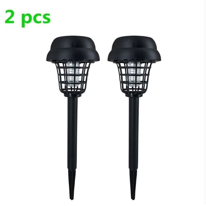 ANTI-MOUSTIQUE,2pcs Killer Lamp--lampe LED solaire anti moustiques, luminaire de jardin, lumière de pelouse, répulsif'insectes nuisi