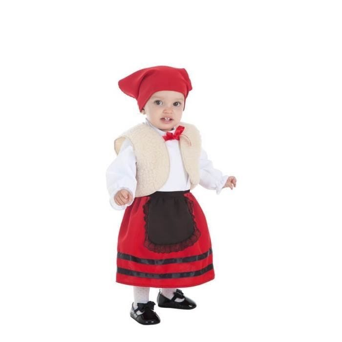 Déguisement Bergère Bébé - Disfrazzes - Chemise, Jupe, Gilet - Rouge Multicolore