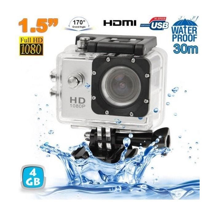Caméra Sport Étanche - MARQUE - Modèle - HD 1080P - 12MP - Étanche jusqu'à 30m