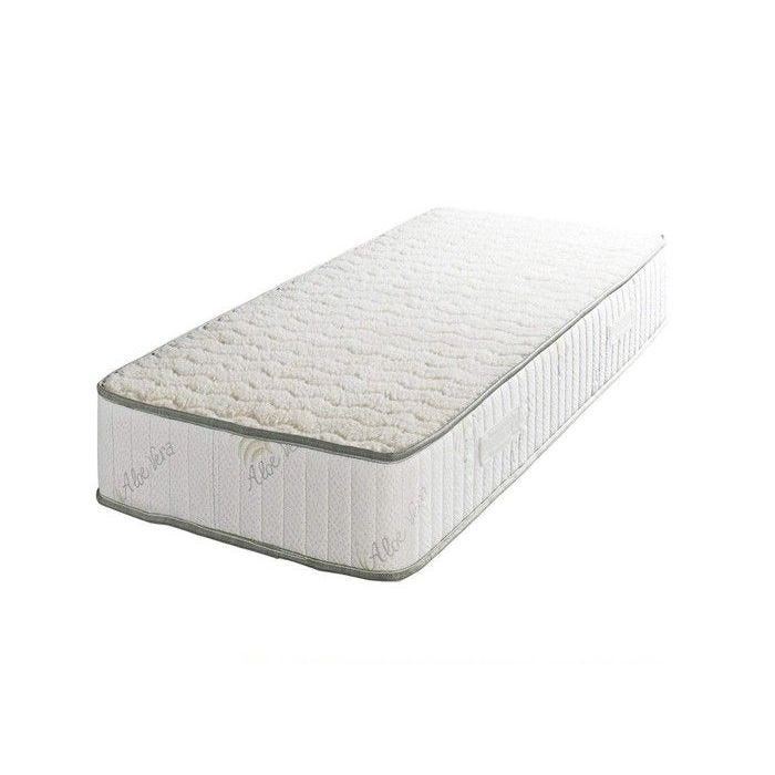 Literie -Lot de 2 Matelas Supreme s 90x190 cm epaisseur 22 cm 2 Oreillers Memoire 2 Aleses - Tres Ferme - Face Hiver 3,5 cm de