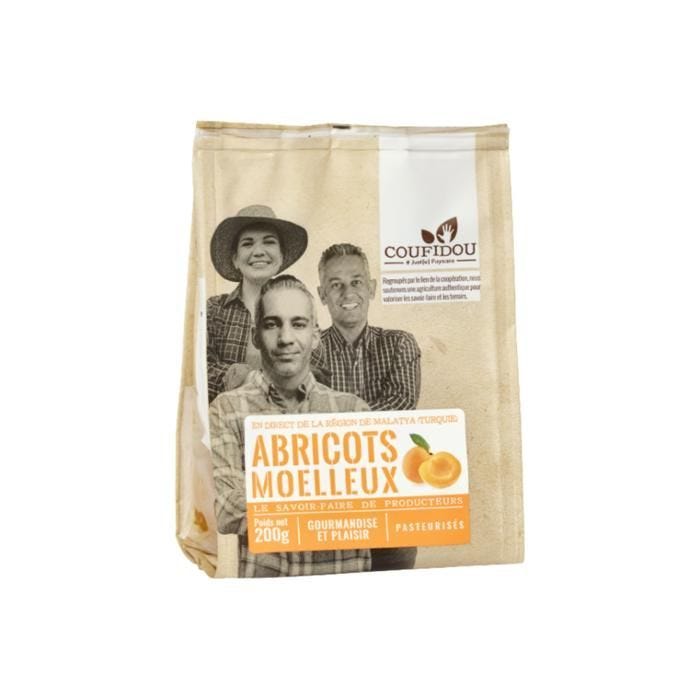Abricots moelleux dénoyautés 200g Coufidou x2