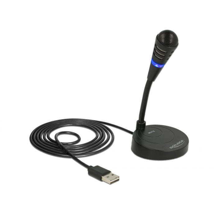 Microphone USB - DeLOCK - Noir - Sensibilité -37 dB - Connecteur USB