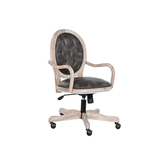 chaise de bureau en home office, vintage blanc, marron