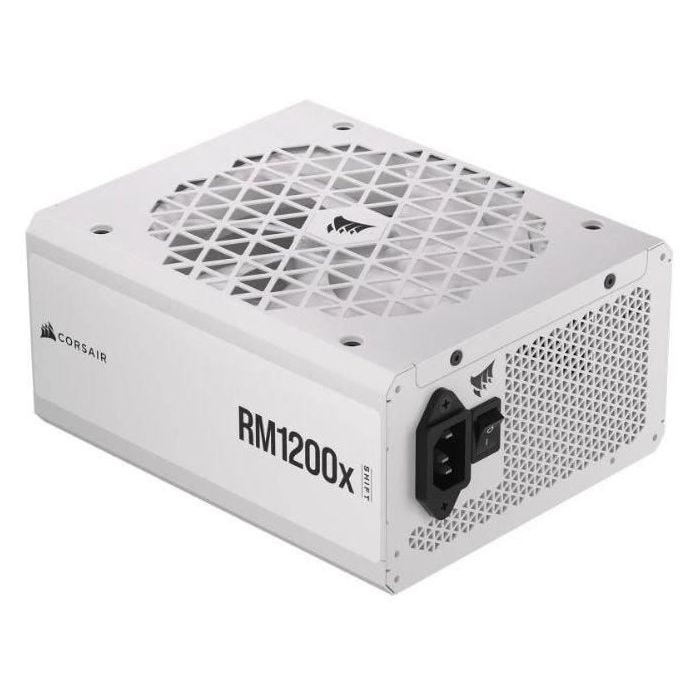 CORSAIR - Bloc d'alimentation - RM1200x Shift White Cybenetics - ATX entièrement modulaire - Certifié Gold 80 Plus - 1200 watts