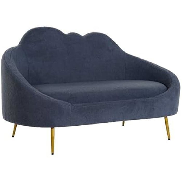 Canapé - DKD HOME DECOR - Standard - 2 places - Métal - Bleu et or