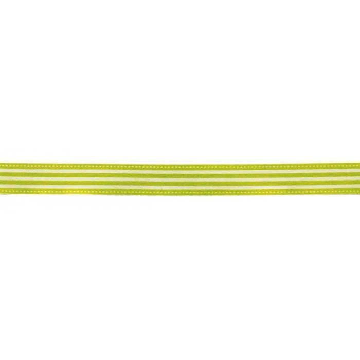 Ruban en coton - MÉGACRÉA - Rayé vert - 1,5 cm - 2 m - Idéal pour créations