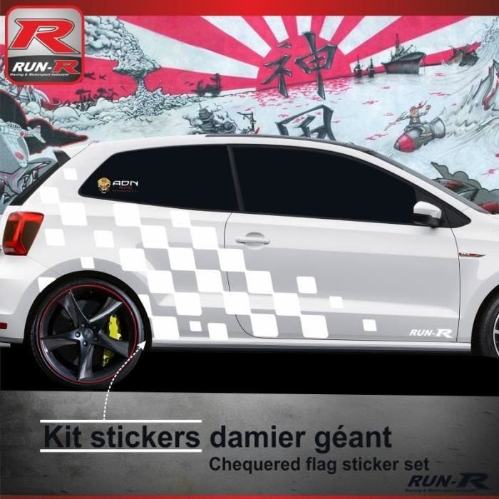 Sticker bas de caisse - VOLKSWAGEN - Polo 6R - Lot de 2 - Résistant aux UV - Facile à poser