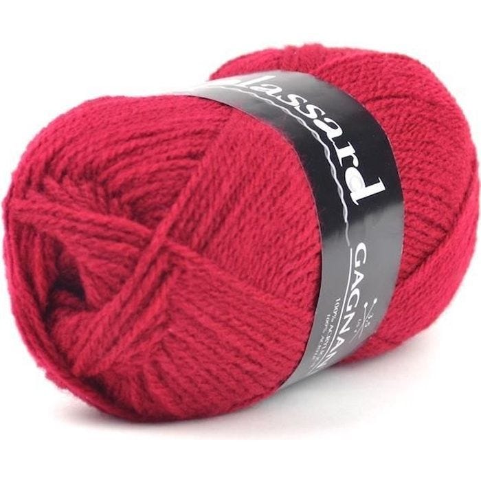 Laine - Plassard - Gagnante 917 - 100% Acrylique - Couleur Pourpre - N° Aiguille 3,5