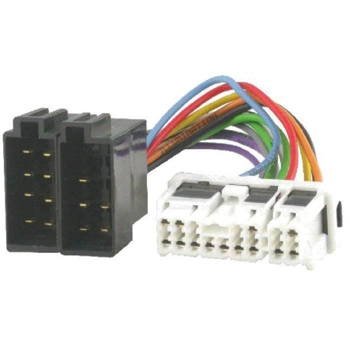 Fiche Autoradio 16PIN vers ISO - ADNAUTO - Compatible Nissan - Couleur Noir - Universelle - 2004