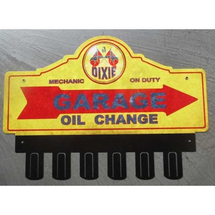 Plaque support de clé en métal Dixie - modèle de tôle original - 38x31 cm